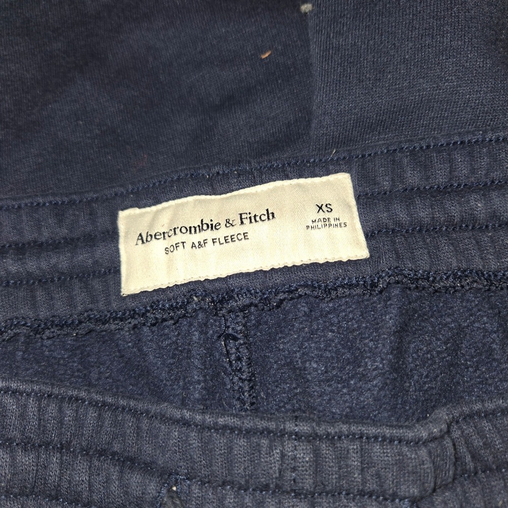 Mens Abercrombie & Fitch Soft A&E Shorts Navy Blue XS fleece - Picture 2 of 4